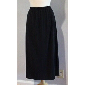 N Touch Elastic Waist Pleated A Line Black Business Casual Everyday Skirt Sz 3X